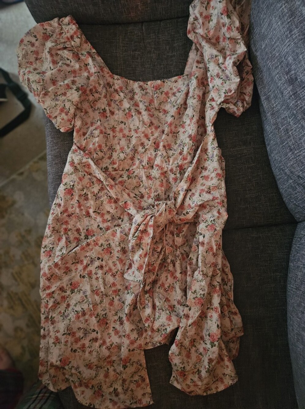 Show Me Your Mumu Danielle Mini Dress in a light pink cottage floral print. XXL